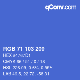 Color code: RGB 71 103 209 | qconv.com