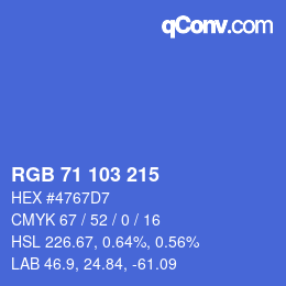 颜色代码: RGB 71 103 215 | qconv.com