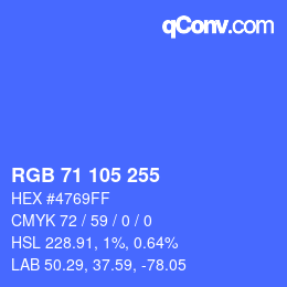 Color code: RGB 71 105 255 | qconv.com