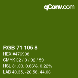 颜色代码: RGB 71 105 8 | qconv.com