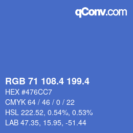 カラーコード: RGB 71 108.4 199.4 | qconv.com