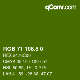 カラーコード: RGB 71 108.8 0 | qconv.com