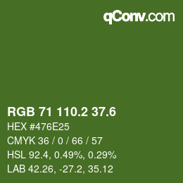 カラーコード: RGB 71 110.2 37.6 | qconv.com