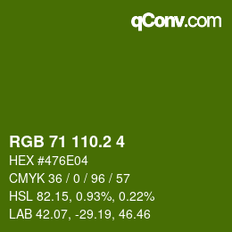 カラーコード: RGB 71 110.2 4 | qconv.com
