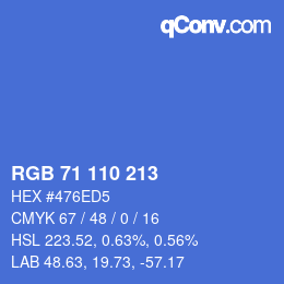 Color code: RGB 71 110 213 | qconv.com