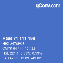 カラーコード: RGB 71 111 198 | qconv.com