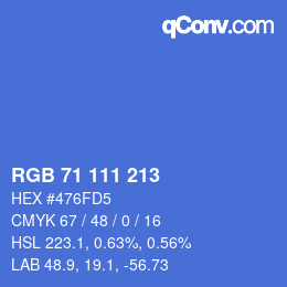 カラーコード: RGB 71 111 213 | qconv.com