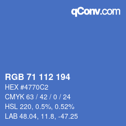 Farbcode: RGB 71 112 194 | qconv.com