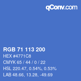 颜色代码: RGB 71 113 200 | qconv.com