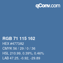 カラーコード: RGB 71 115 162 | qconv.com