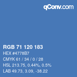 カラーコード: RGB 71 120 183 | qconv.com