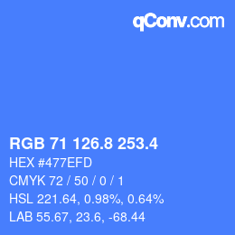 カラーコード: RGB 71 126.8 253.4 | qconv.com