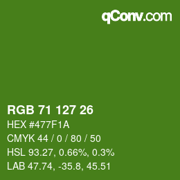 颜色代码: RGB 71 127 26 | qconv.com