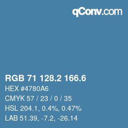 カラーコード: RGB 71 128.2 166.6 | qconv.com