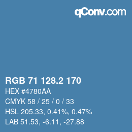 Color code: RGB 71 128.2 170 | qconv.com