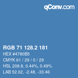 カラーコード: RGB 71 128.2 181 | qconv.com