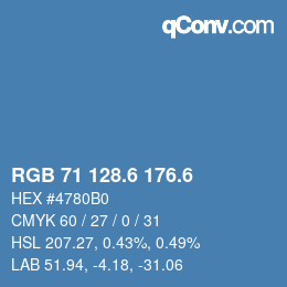カラーコード: RGB 71 128.6 176.6 | qconv.com