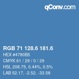 カラーコード: RGB 71 128.6 181.6 | qconv.com