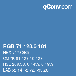 カラーコード: RGB 71 128.6 181 | qconv.com