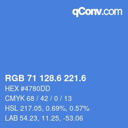カラーコード: RGB 71 128.6 221.6 | qconv.com