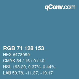カラーコード: RGB 71 128 153 | qconv.com