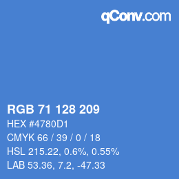 Color code: RGB 71 128 209 | qconv.com