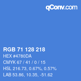 Color code: RGB 71 128 218 | qconv.com