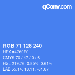 カラーコード: RGB 71 128 240 | qconv.com