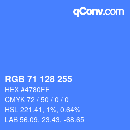 Color code: RGB 71 128 255 | qconv.com