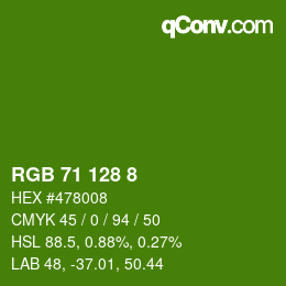 Color code: RGB 71 128 8 | qconv.com