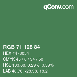 Farbcode: RGB 71 128 84 | qconv.com
