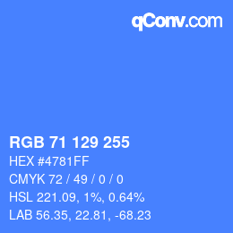 Color code: RGB 71 129 255 | qconv.com