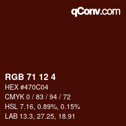 カラーコード: RGB 71 12 4 | qconv.com