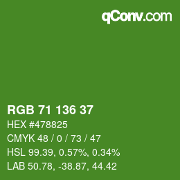 Color code: RGB 71 136 37 | qconv.com