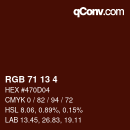 Color code: RGB 71 13 4 | qconv.com