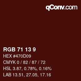 Color code: RGB 71 13 9 | qconv.com