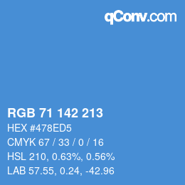 Color code: RGB 71 142 213 | qconv.com