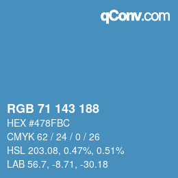 カラーコード: RGB 71 143 188 | qconv.com