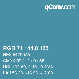 Color code: RGB 71 144.8 165 | qconv.com