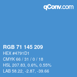 Color code: RGB 71 145 209 | qconv.com