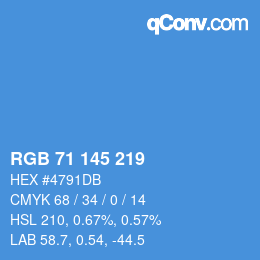 Color code: RGB 71 145 219 | qconv.com