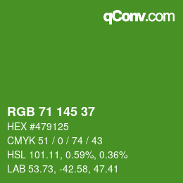 Color code: RGB 71 145 37 | qconv.com