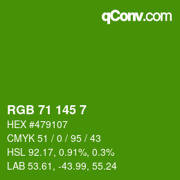 Color code: RGB 71 145 7 | qconv.com