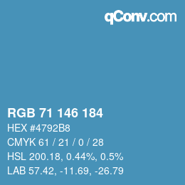 颜色代码: RGB 71 146 184 | qconv.com