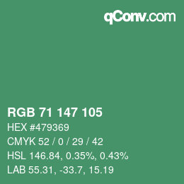 Color code: RGB 71 147 105 | qconv.com