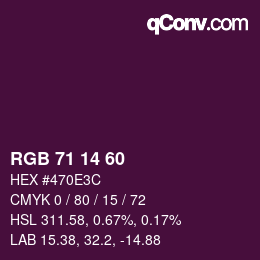 Color code: RGB 71 14 60 | qconv.com