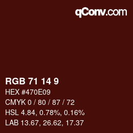 カラーコード: RGB 71 14 9 | qconv.com