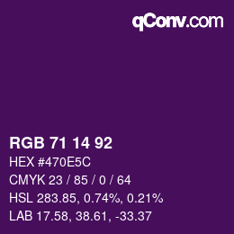 カラーコード: RGB 71 14 92 | qconv.com