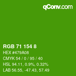Color code: RGB 71 154 8 | qconv.com