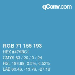 Color code: RGB 71 155 193 | qconv.com